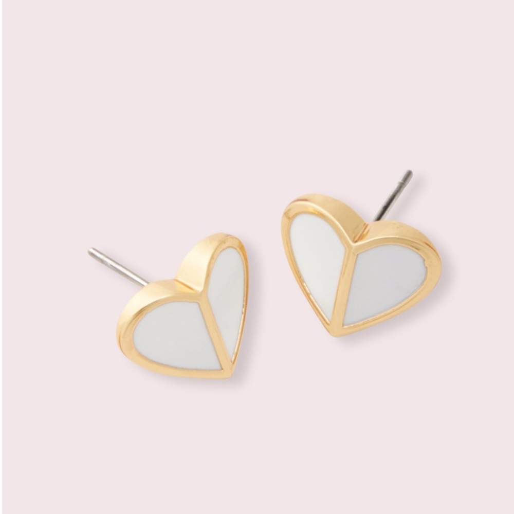 Kate spade heritage spade heart studs new